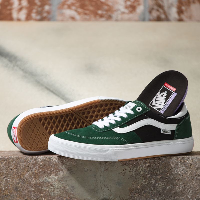 Vans Skate Shoes Retailers - Green/White Mens Gilbert Crockett